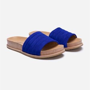 NIB Johnny Was Solid Stitch Sandal in Blue